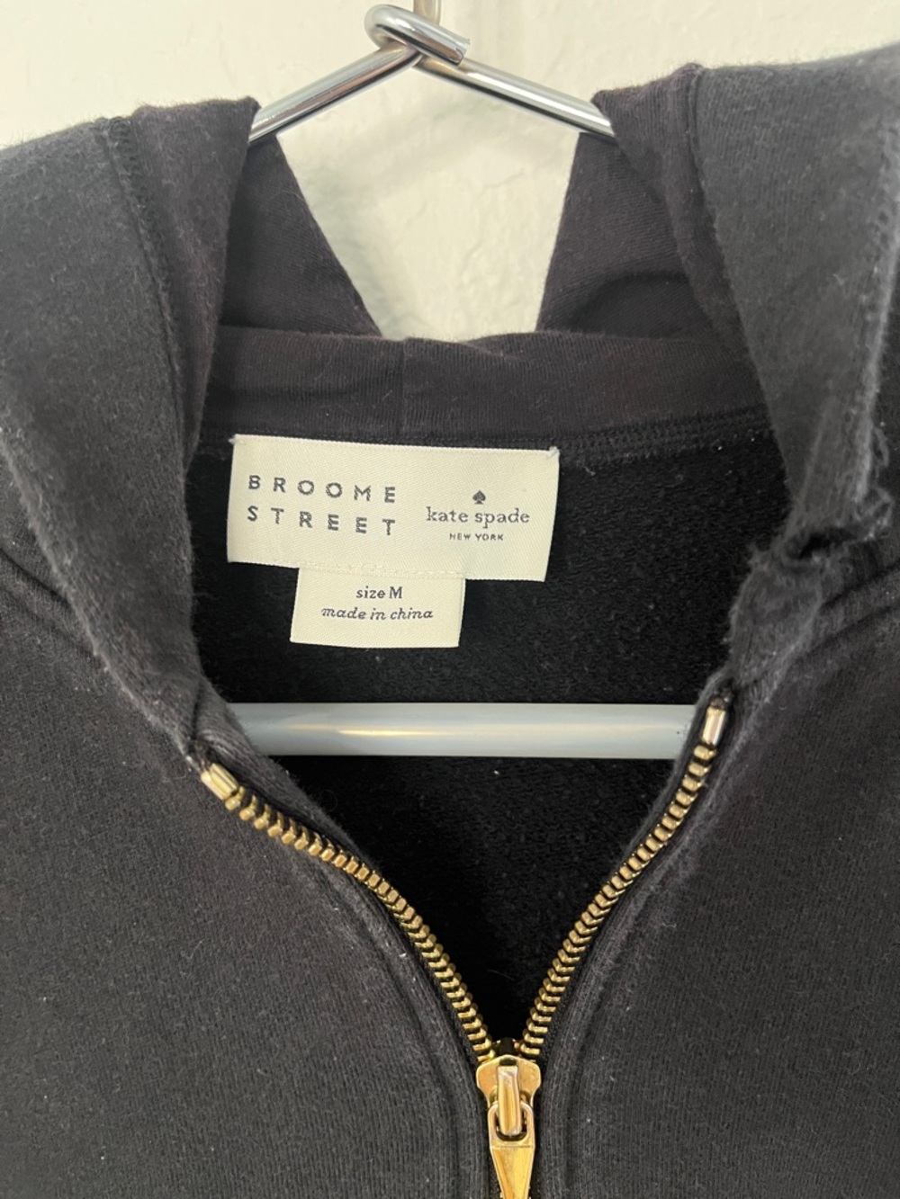 kate spade Black Peplum Zip Hoodie with Gold Zipper - Picture 3 of 5